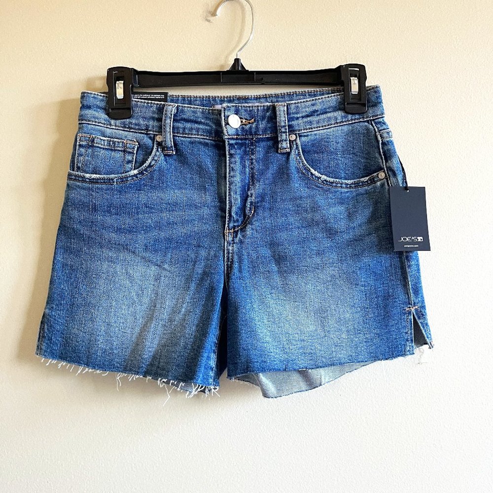 NEW Joe’s Jeans Shorts Easy Blue Mid Rise‎ Cut Off Size 24 Blue NWT Denim